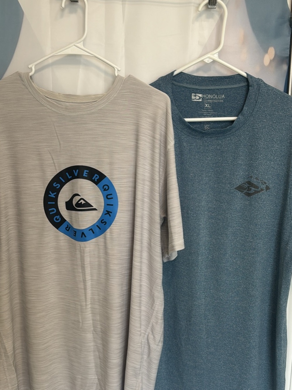Quiksilver Gray Honolua Blue Rash Guard Swim shirt Bundle - XL